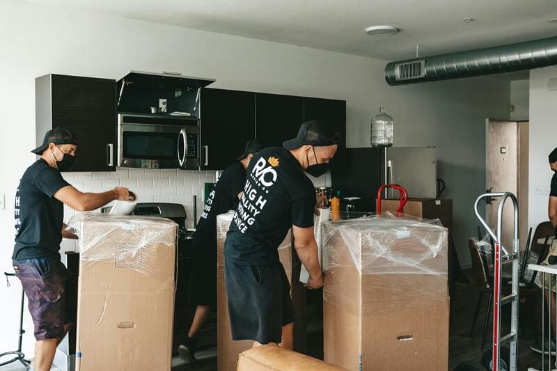 Moving contractor at work